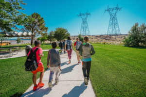 Walking trail at Wanapum Dam Turbine park is a fun way for kids to explore outdoor in the summer